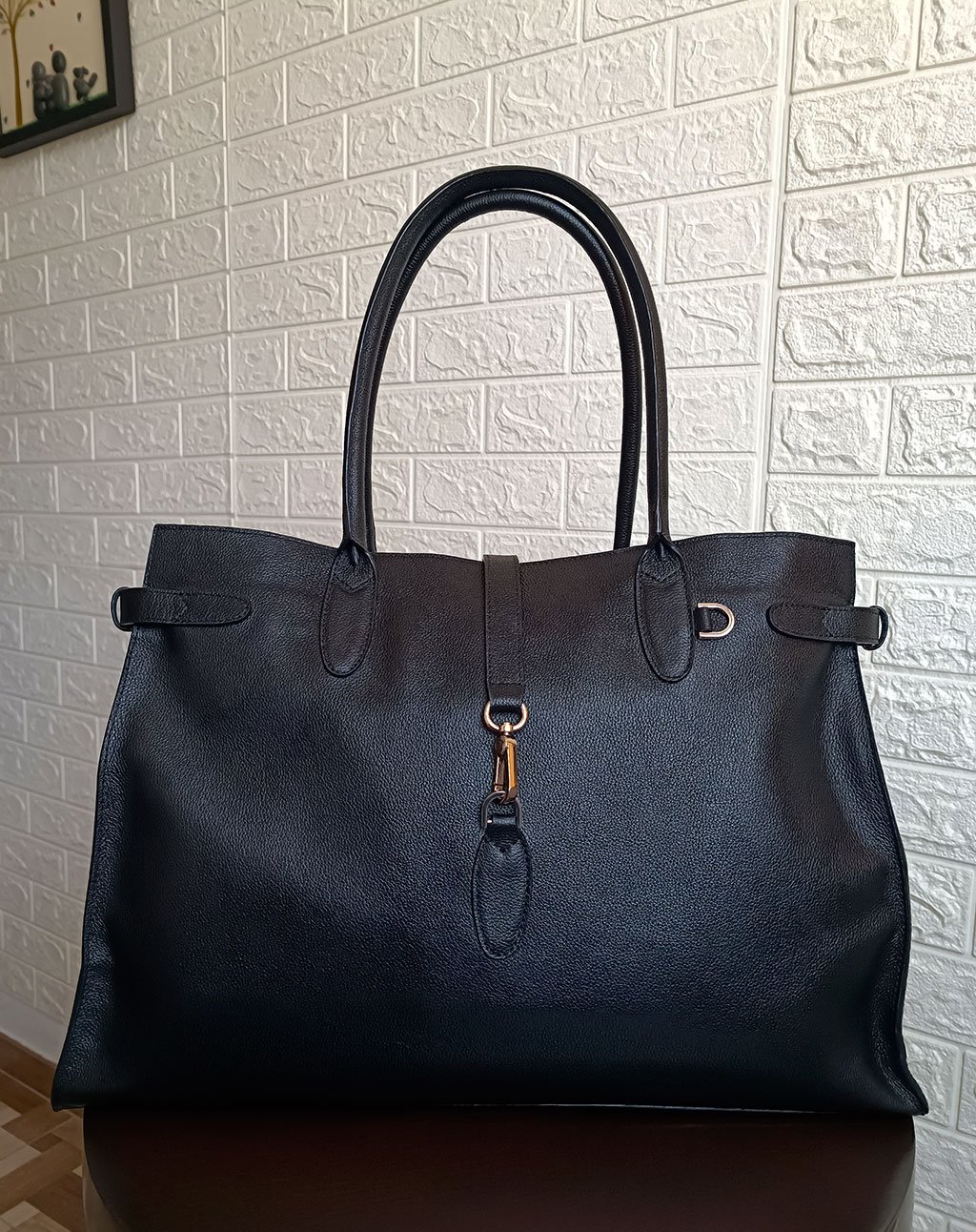 TOTE BAG MORGAN - CUERO NEGRO