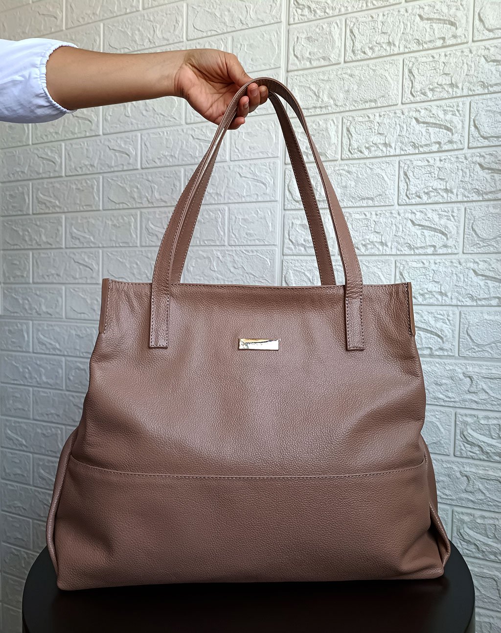 TOTE BAG LYA - CUERO CAPUCHINO