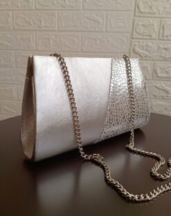 CLUTCH DAYANNE PLATEADO CUERO