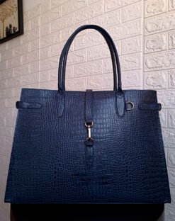 MORGAN CUERO CROCO AZUL