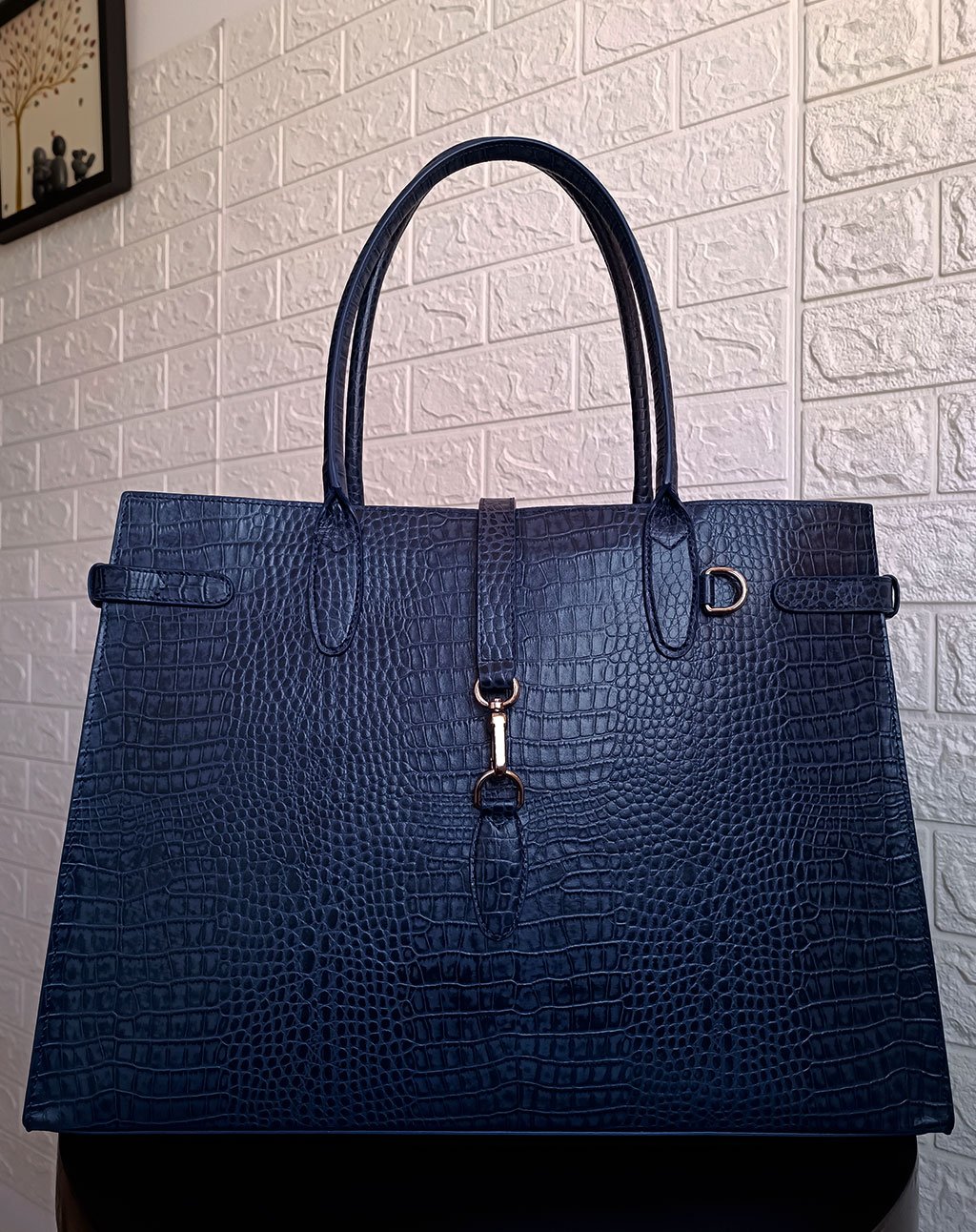 MORGAN CUERO CROCO AZUL