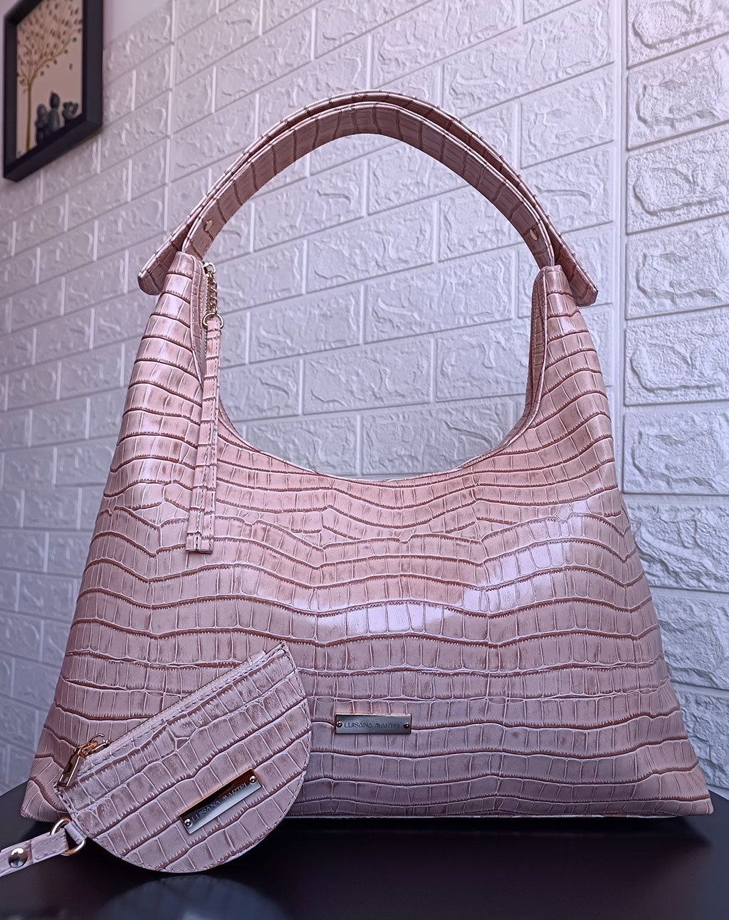 RENATA CUERO BEIGE CROCO